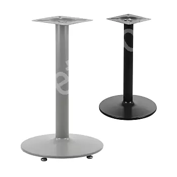 Gamba centrale per tavolo in metallo realizzata in acciaio, colore nero o alluminio, altezza 72 cm, diametro base 46 cm