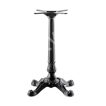 Vintage cast iron table base with 4 feet, HORECA, black color, height 72 cm, suitable for tabletop 90x90 cm, 21 kg
