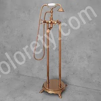 Fristående golvbadkran, färg - roséguld, polerad, höjd: 105cm
