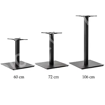HORECA terasest ruudukujuline lauajalg suurtele lauapindadele mõõtmetega kuni 120x120 cm, kõrgused 60 cm, 72 cm või 106 cm, mis tahes RAL värvi