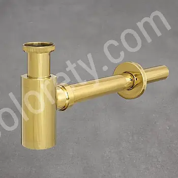 Dekorativ Ronn Fläschsifon, Waschbecken P-Fal aus Messing, a poléiert antik Goldfaarf