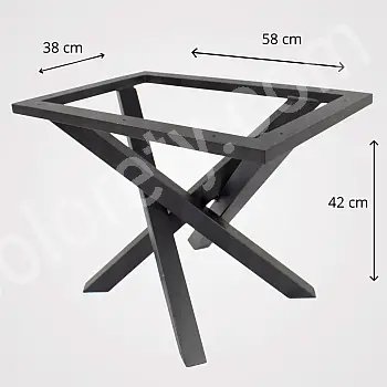 Perna de mesa de centro decorativa em aço maciço, peça única, estrutura de mesa com perímetro de montagem de suporte, dimensões 38x58 cm, altura 42 cm, cor preta ou branca