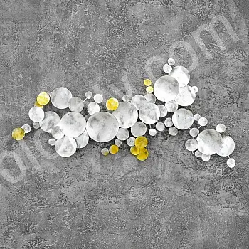 3D metall väggkonst, väggdekor, bild, bubblor, mått 58x123cm