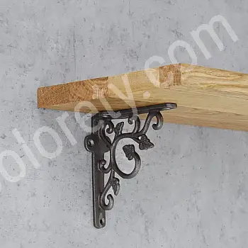 Goss Regal Ënnerstëtzung, Klammer mat Dimensiounen 11x13 cm, &amp;amp;quot;Fiedem Blieder&amp;amp;quot; - Set vun 2 Stk