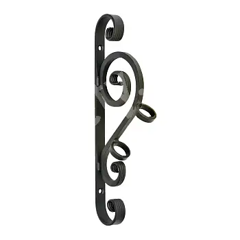 Elegant flagholder lavet af massiv stålstang med varmsmedede dekorative ender, mat sort farve, højde 36 cm