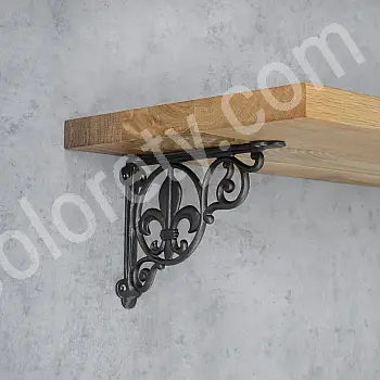 Brakett for hylle av støpejern Lily, høyde 16 cm, dybde 22 cm, sett med 2 stk.