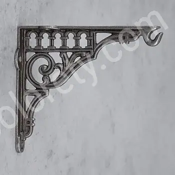 Reggimensola decorativo in ghisa, profondità 15 cm, altezza 12,5 cm, set da 2 pz.