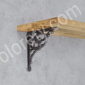 Suport raft decorativ din fonta, adancime 26 cm, inaltime 24,5 cm, set 2 buc.