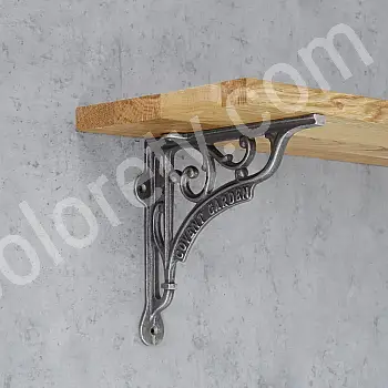 Dekoratīvs plauktu turētājs no čuguna, dziļums 20 cm, augstums 18 cm, 2 gab.
