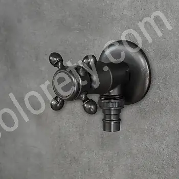 Rubinetto per tubo in ottone anticato, altezza 7 cm, lunghezza beccuccio 3,5 cm