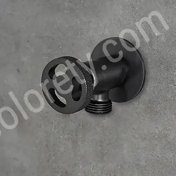 Messing slangkraan, zwart, hoogte 4 cm, uitlooplengte 1,5 cm