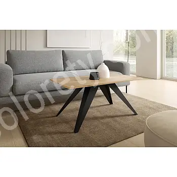 Rechteckiger Couchtisch im Loft-Stil – 120 x 60 cm, Höhe 48 cm, robuster Stahlrahmen