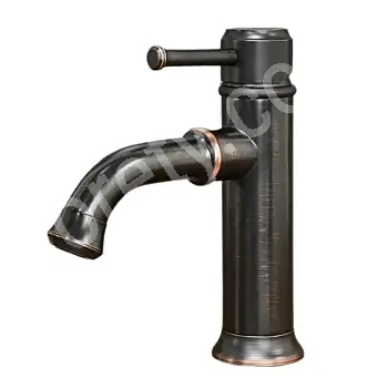 Waschtischarmatur im Transitional Style aus Messing, Höhe 19,5 cm, Auslauflänge 12,5 cm