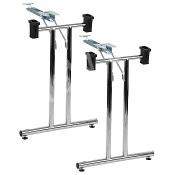 Fällbar bordsram i metall, förkromad, djup 48 eller 59 cm, höjd 72,5 cm