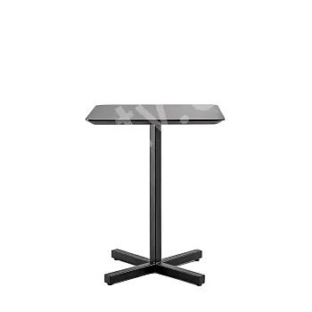 Base de table centrale en métal, hauteur 72 cm, type colonne rectangulaire, en acier, taille de la base inférieure 43x43, de couleur noire