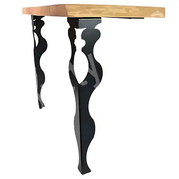 Metalliset pöytäjalat Glamour terästä, väri musta, korkeus 72 cm, setti 4 kpl.