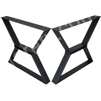 Yüksek kaliteli çelikten yapılmış X şeklinde çerçeve metal masa ayakları, yükseklik 71 cm, genişlik 80 cm, siyah renk, 2 adet set