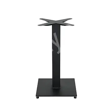 Base de table en acier, couleur noire, base 40x40 cm, hauteur 73 cm.