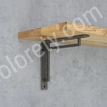 Ketaus lentynos atrama, laikiklis, aukštis 15 cm, stačiai kampai, ilgis 18 cm, rinkinyje 2 vnt.