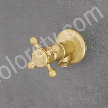 Väggmonterad blandare av mässing med vinkelslangkran, färg mässing, höjd 6,5 cm, piplängd 8 cm