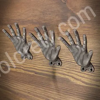 3 db-os ruhafogas szett, öntöttvas, ujjak, magasság 9 cm