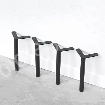Metal mobilya ayağı, siyah, yükseklik 19,3 cm, çap 2 cm, (4 adet)