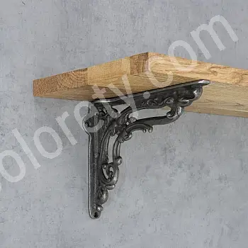 Cast iron shelf support, holder with a height of 16 cm and a depth of 20 cm, bracket &amp;quot;Victorian era&amp;quot; - set of 2 pieces.