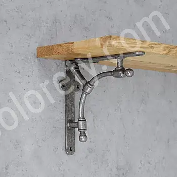 Suporte de prateleira decorativo em ferro fundido, tamanho 195x185 mm, 2 peças.