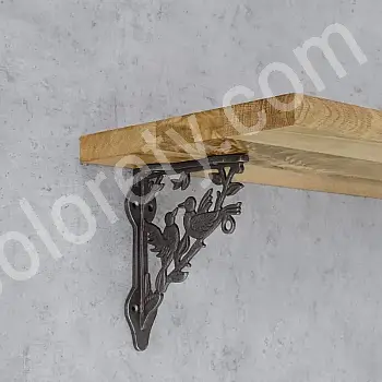 Reggimensola in ghisa, mensola con altezza 22 cm e profondità 18 cm, portaoggetti decorativo &amp;amp;quot;Due uccellini&amp;amp;quot; - set di 2 pz