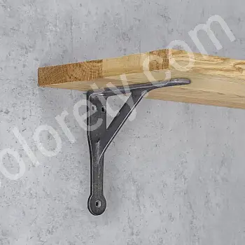 Supporto per mensola in ghisa, staffa, altezza 13 cm, angoli retti, lunghezza 13 cm, set di 2 pz