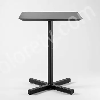 Central bordsben i metall, basmått 43x43 cm, höjd 60 cm, svart, grå eller vit