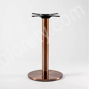 Perna central de mesa de aço inoxidável de alta qualidade (HORECA), tom cobre, altura 106 cm, diâmetro da base 41 cm
