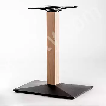 Sofabordsfod støbejern-træ, højde 72 cm / 60 cm / 106 cm, vægt 25,5 kg, til bordplader op til 120x80 cm