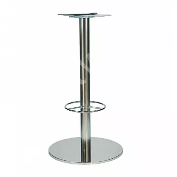 Metall zentrale Dësch Basis fir Baren (HORECA), mat Been Ënnerstëtzung, poléiert Edelstol, Héicht 106 cm