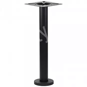 Central golvmonterad metallbordsfot för café, tillverkad av stål, mattsvart färg, höjd 72,5 cm