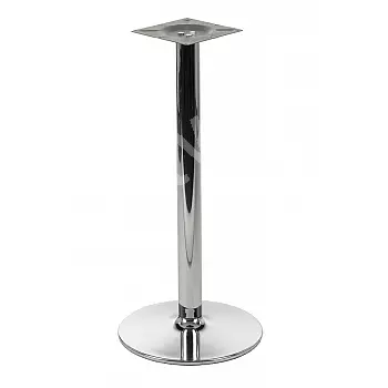 Metalen centrale tafelpoot - chroom effect diameter 46 cm, hoogte 110 cm