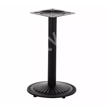 Gamba centrale per tavolo in metallo realizzata in acciaio, colore nero, altezza 72,5 cm, piastra inferiore rotonda diametro 45 cm
