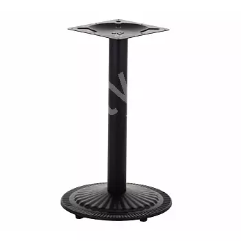 Metallinen pöytäjalka mustana, halkaisija 45 cm, korkeus 72,5 cm