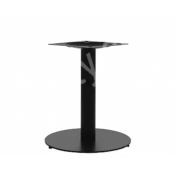 Metalinė centrinė stalo koja pagaminta iš plieno, nudažyta juodai milteliniu būdu, aukštis 57,5 cm, pagrindo skersmuo 45 cm