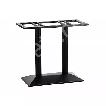 Metall Dëschbasis mat 2 Sailen aus Stol, pulverlackéiert, Héicht 72 cm, Sockel 69,5 x 39,5 cm