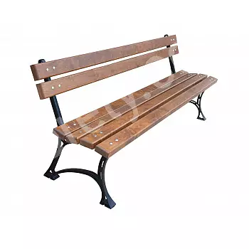 Vrt od lijevanog željeza, park klupa Merano Lite bez rukonaslona s naslonom, johove daske 150 cm, 30 kg