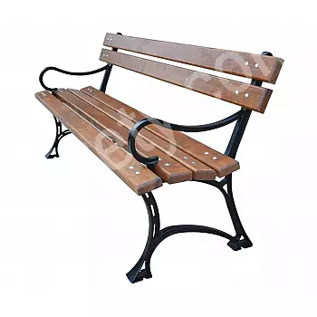Gietijzeren bankje voor tuin, park Grace Lite met armleuningen, geïmpregneerde elzen planken, lengte 150 cm, gewicht 31 kg