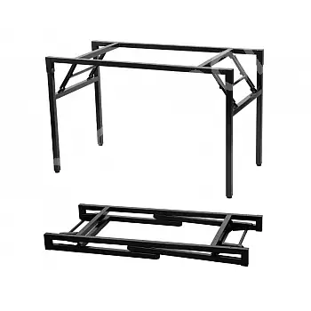 Base pieghevole in acciaio per tavolo espositivo, colore nero o grigio, lunghezza 136 cm, larghezza 66 cm