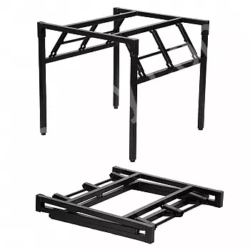 Folding metal table frame made of steel, height 72.5 cm, dimensions 76x76 cm, in black or grey color, suitable for large size tabletops with diameter 120-150 cm