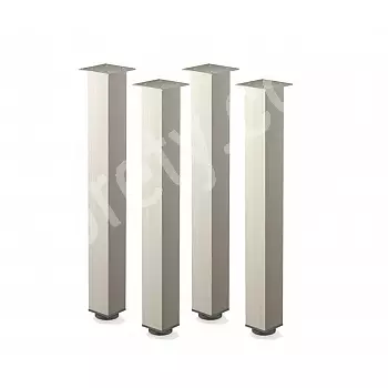 Gambe tavolo in alluminio anodizzato a sezione quadrata ed effetto inox, altezza 71 cm, 82 cm, 110 cm, set da 4 pz.