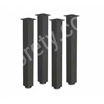 Gambe per tavolo in alluminio in stile classico 60x60 mm, colore nero, altezza 71 cm, 82 cm o 110 cm, set da 4 pezzi.