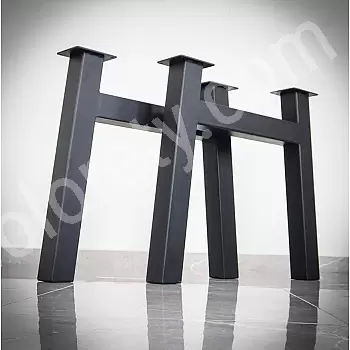 H-muotoiset metalliset pöytäjalat ruoka- tai toimistopöytään, korkeus 71 cm, kokonaisleveys 79 cm, sarja 2 jalkaa