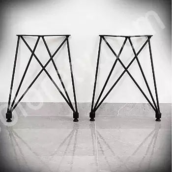 Elegantné oceľové nohy ku konferenčnému stolíku, šírka 40 cm, výška 45 cm, sada 2 ks.