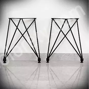 Picioare elegante din otel pentru masuta de cafea, latime 40 cm, inaltime 45 cm, set 2 buc.