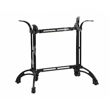 Gjutjärnsbordsfot dubbel med mittstöd, svart färg, sockel 82x51 cm, höjd 73 cm